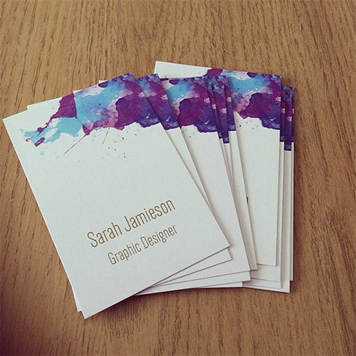 business card design watercolor