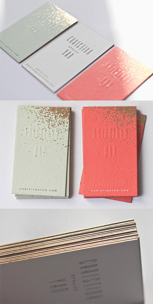 gold accent business card