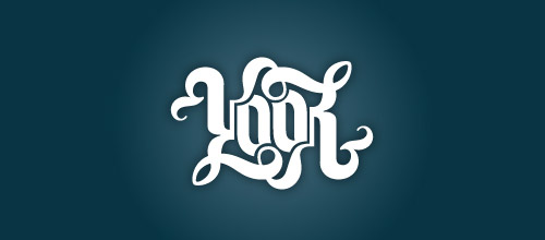 look ambigram logo design