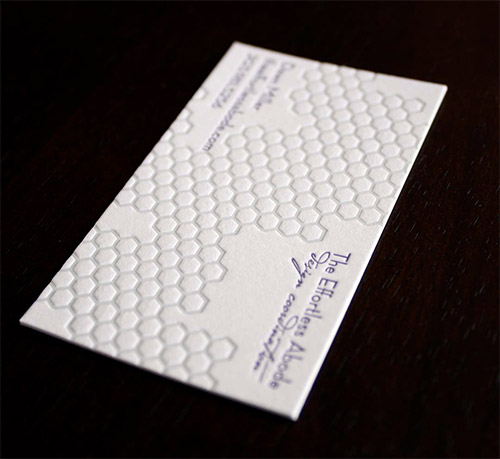 honeycomb textured business card