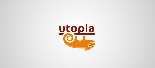 utopia chameleon logo design
