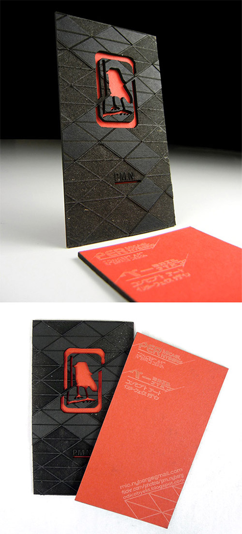 red texture business card