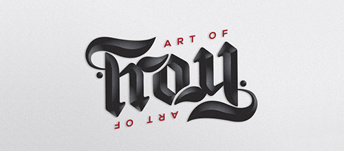 art of troy ambigram logo design