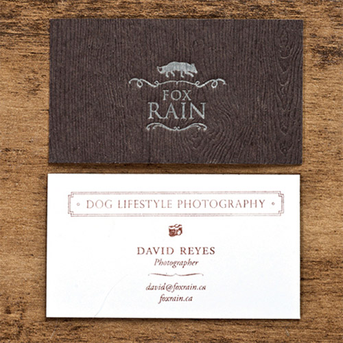 stamped textured business card