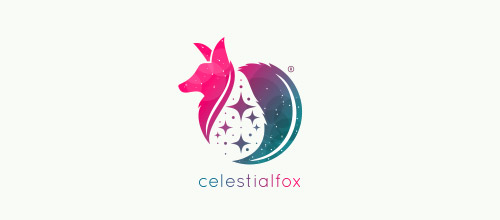 celestial fox logo design