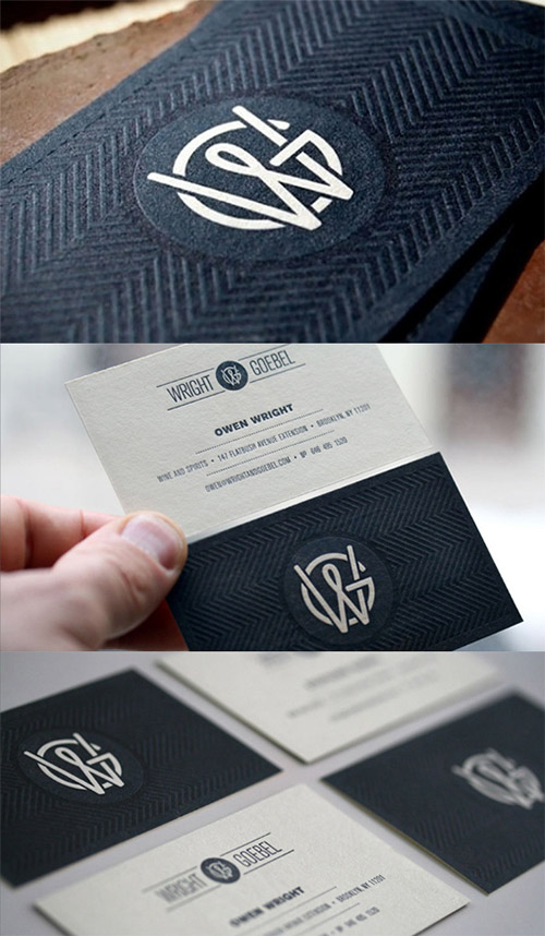 letterpress textured business card design