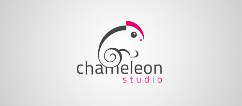 chameleon studio logo design