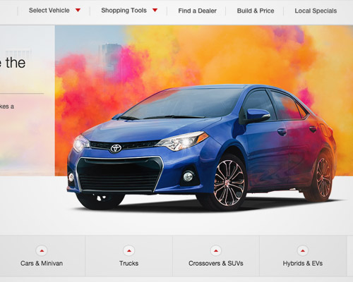 Toyota automobile website design