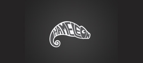 typography chameleon logo design