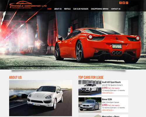 pinnacle automobile website design