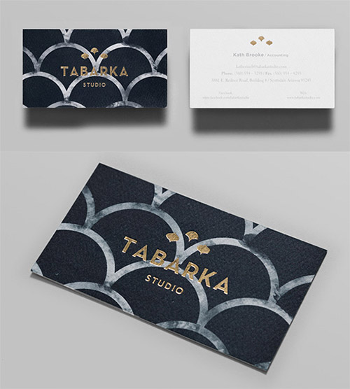 patterned gold business card