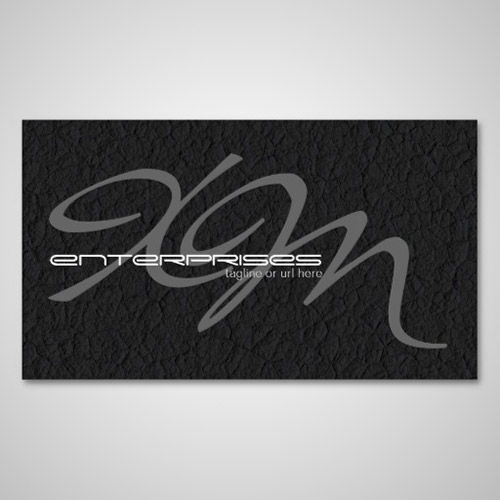 black leather textured business card