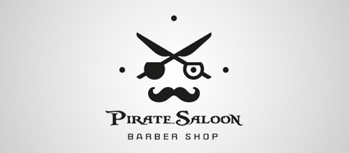 pirate saloon scissors logo