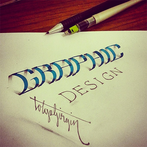 graphic 3D typography girgin