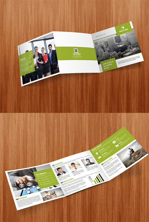 clean corporate trifold brochure