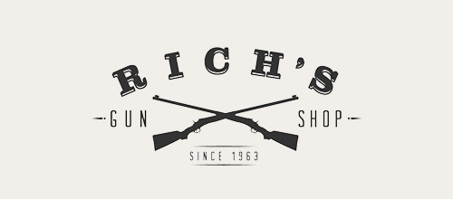 rich gun shop logo design