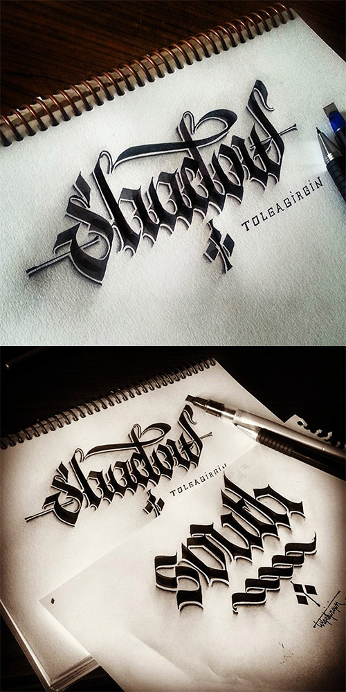 shadow calligraphy tolga