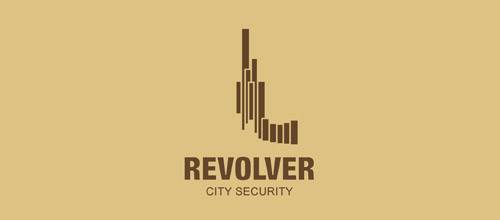 revolver gun logo design