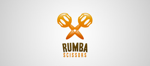 rumba scissors logo design