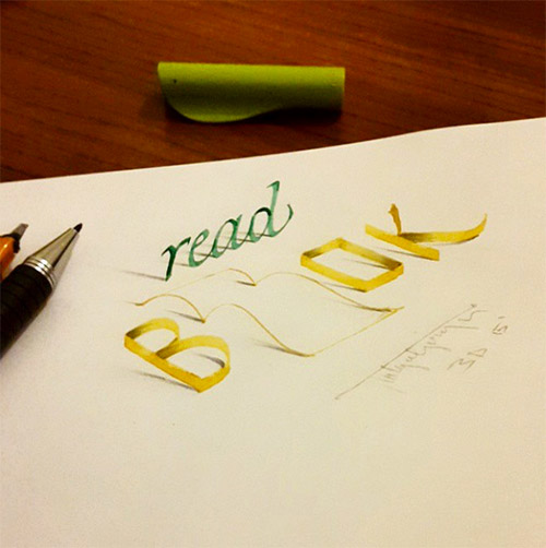 book 3D typography tolga