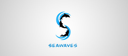 seawaves dolphin logo design