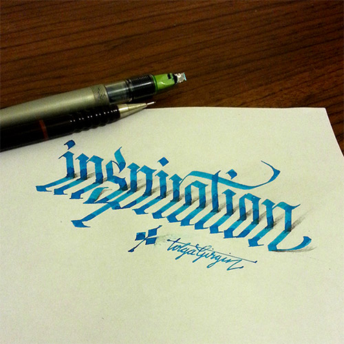 inspiration 3D calligraphy tolga girgin