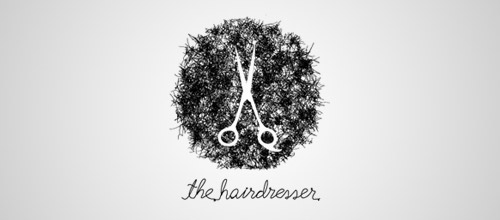 hairdresser scissors logo design