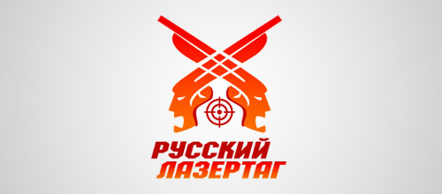 Russian laser tag gun logo design