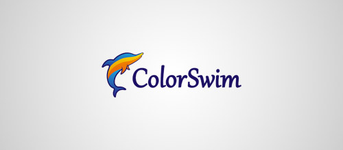 colorswim dolphin logo design