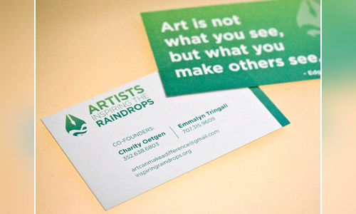 green gradient business card