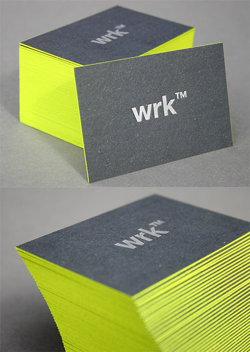 wrk neon green business card