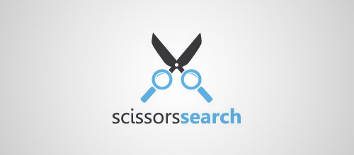 scissors search logo design