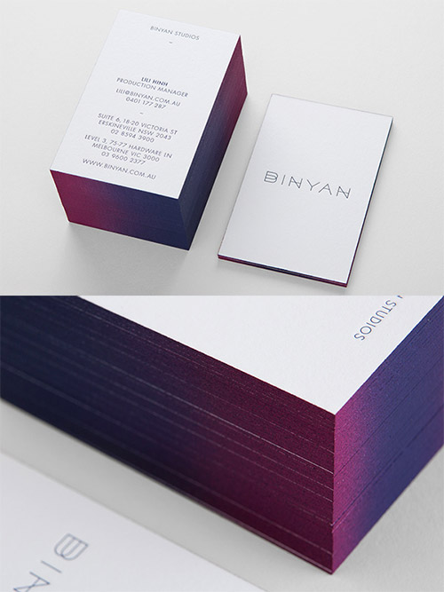 violet gradient business  card