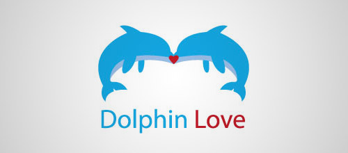 dolphin love logo design