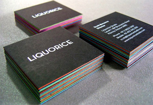 liquorice neon colorful business card