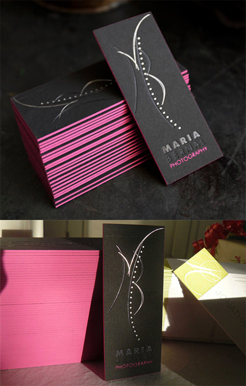 pink neon business card