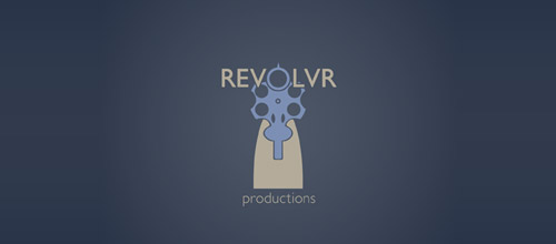 revolvr prod gun logo design