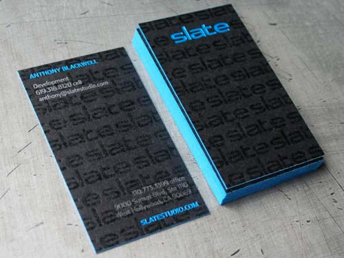 blue neon business card design