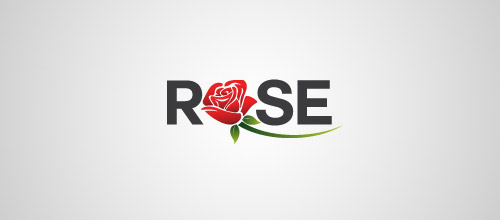 rose typo logo design