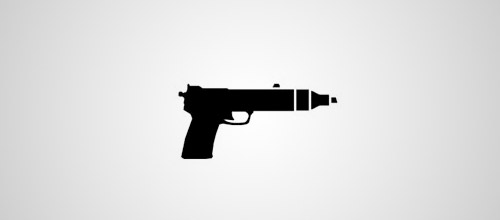 action designer logo design gun