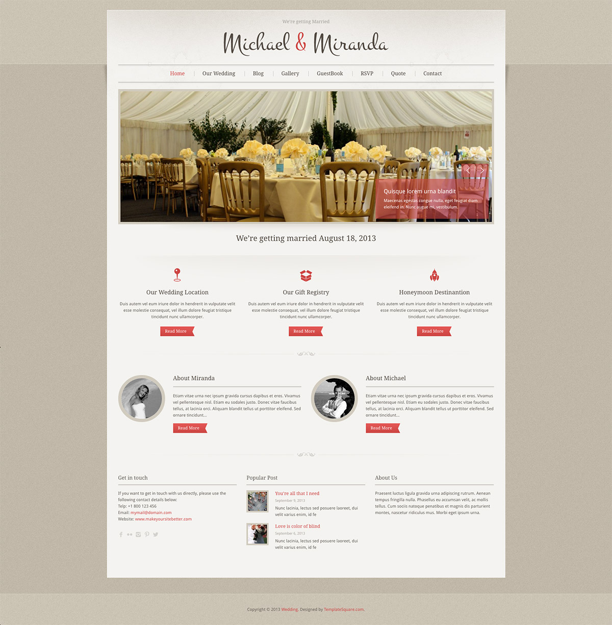 classic wedding wordpress theme