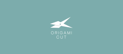 origami cut scissors logo