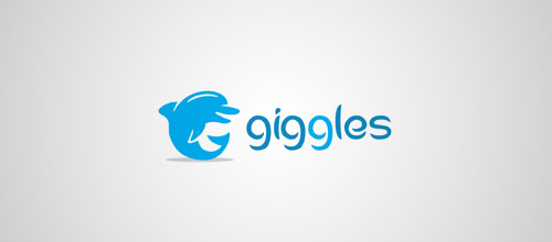 giggles dolphin logo design 