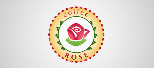 coffee rose logo design