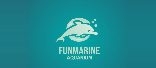 fun marine dolphin logo design