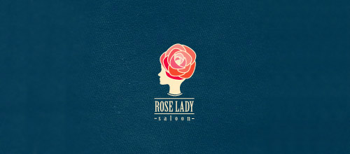 rose lady saloon logo design
