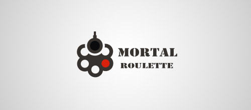 mortal roulette gun logo design