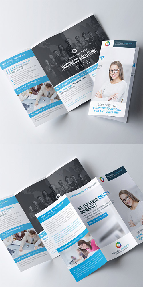 tri fold business brochure design