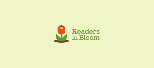 resaders in bloom rose logo design