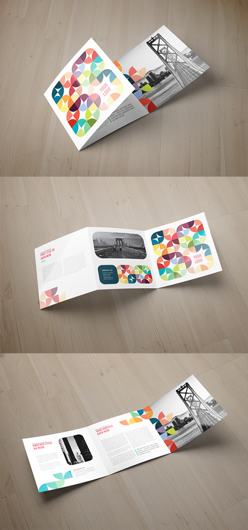 geometric tri-fold brochure design